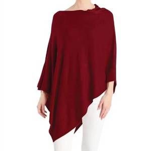NEW COCO + CARMEN women's ponchos shawl wrap scarf in fig